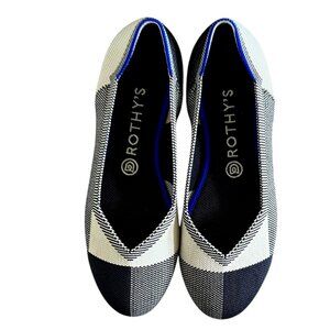 Rothy's The Flat Captoe Plaid Ballet Flats Size 8.5